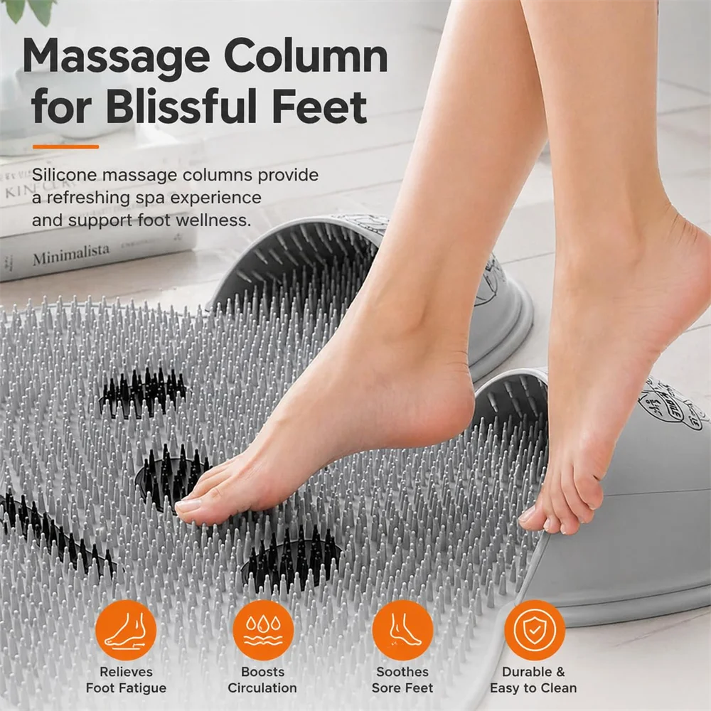 Non-Slip Massage Bath Mat Combines Foot Sole Massage, Exfoliation, And Back Scrubbing, Suitable for Bathtub And Shower Floors