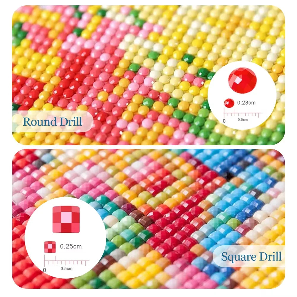 DIY Diamond Painting Kits Modern Designs Fruit Flowers Abstract Picture Full Drill Mosaic Embroidery Craft Gift for Adults Kids