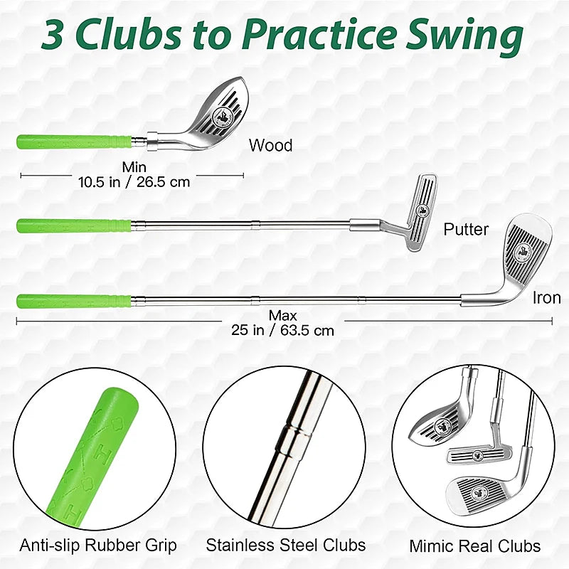 1set children's golf club set outdoor sports toys sports games competitive indoor interactive retractable golf club set toys