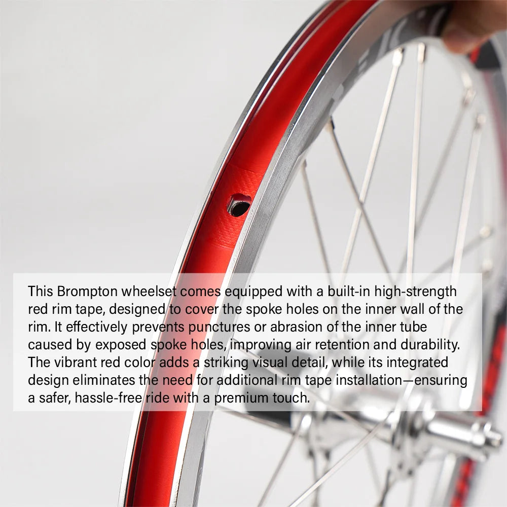 CNC Bicycle Wheelset For Brompton Bike V Brake Wheels, 16" 349 Front 74mm Rear 112mm, Compatible With SHIMANO/SRAM 9/10/11 Speed