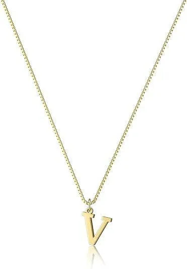 A-Z Initial Necklace 18K Gold Plated Necklace Cute Letter Stainless Steel Necklace for Women
