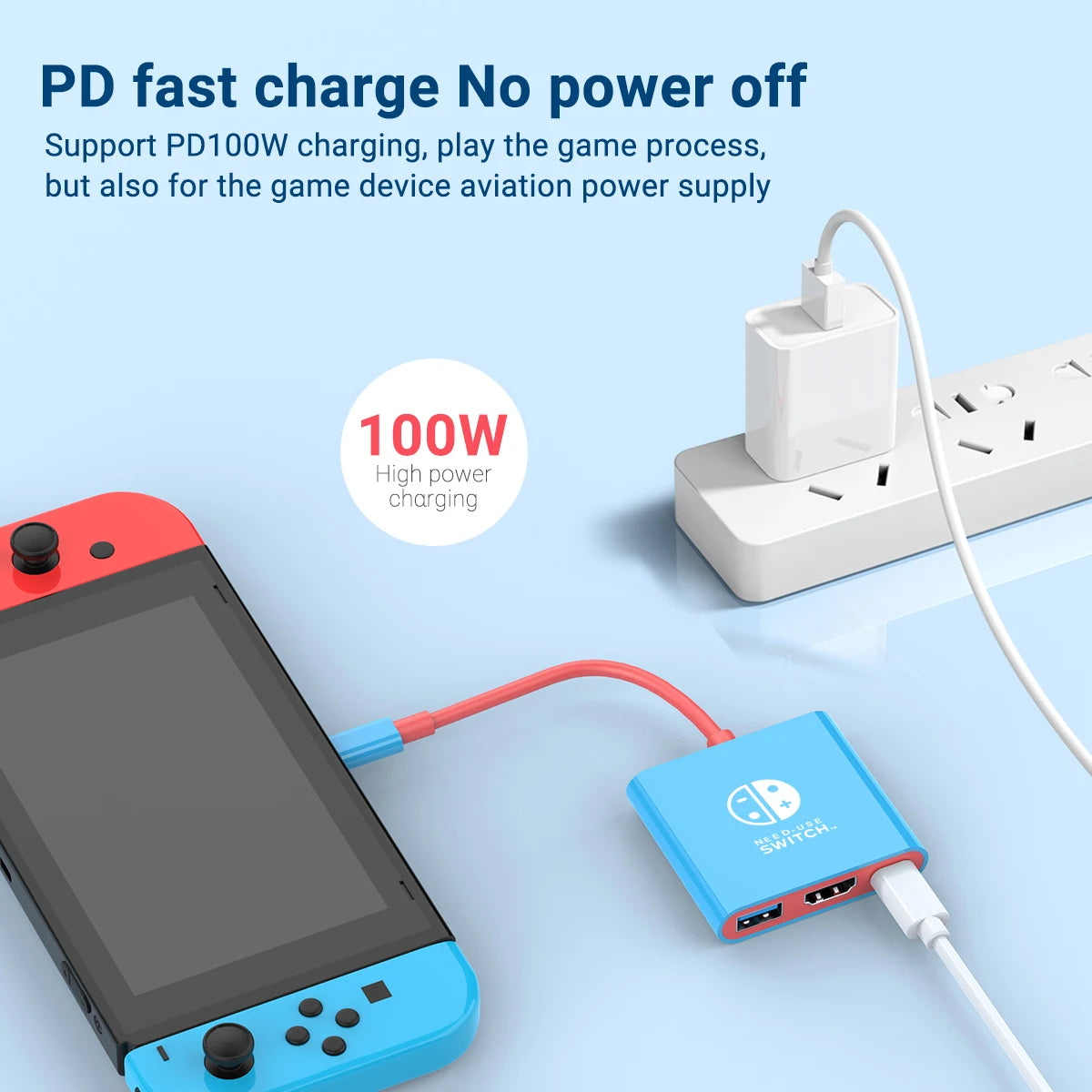 3 In 1 USB C HUB Type C to HDMI 4K with PD 100W Fast Charging USB 3.0 Docking Station for Switch MacBook Laptop Computer Phone