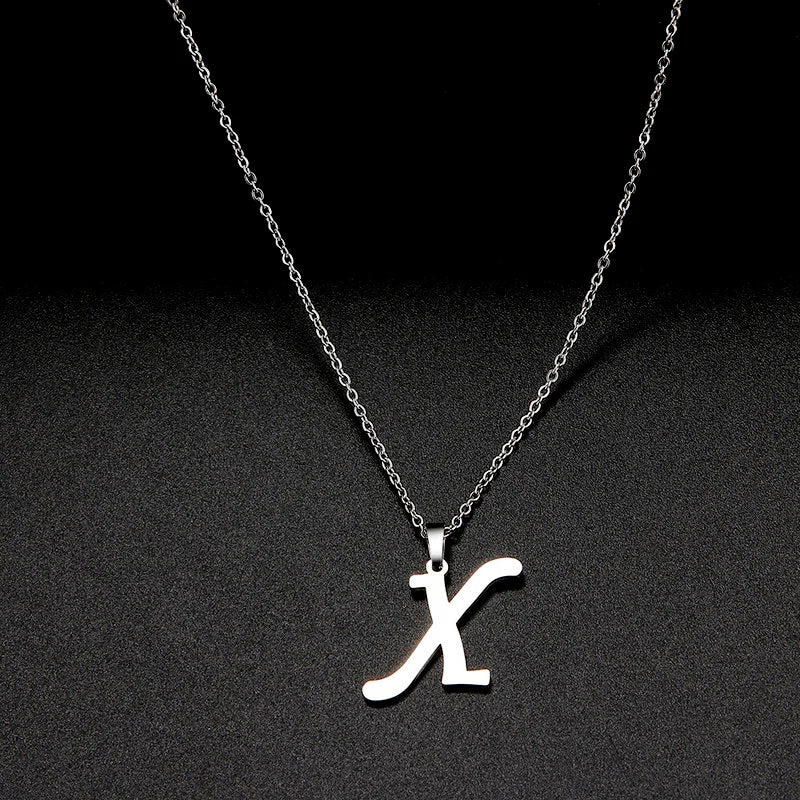 316L Stainless Steel Necklace A To Z 26 Letters Initial Minimalist Necklaces For Women Big Alphabet Pendant Gifts Jewelry gift