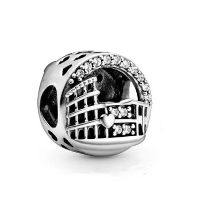 Hot Sale 925 Silver Plane Passport Donut Speedboat Motorbike TV Charm Bead Diy Fit Original Pandent Charms Bracelet Jewelry