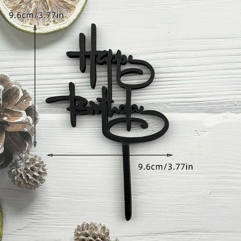 10Pcs Universal Acrylic Cake Topper Ornaments Fashionable Multicolor Decor for Men Women Birthday Baby Shower Party Supplies