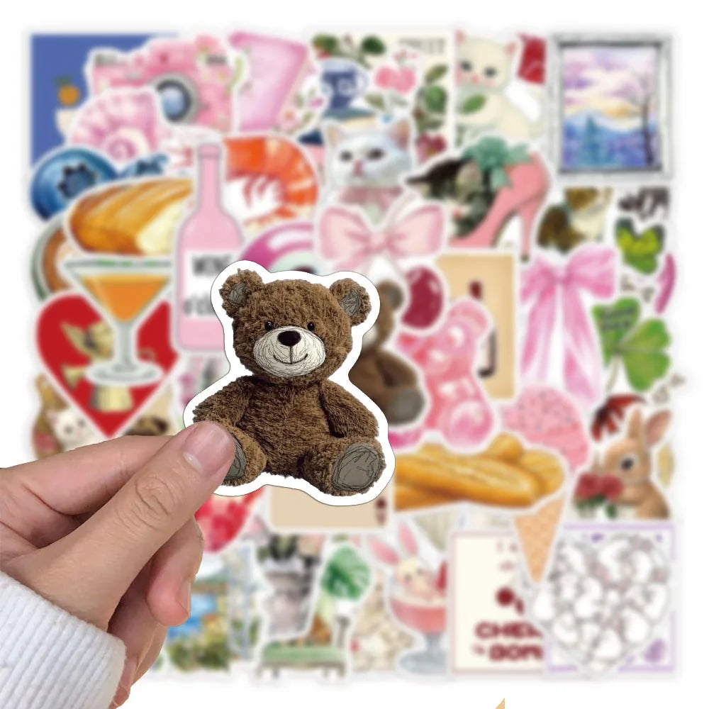 50PCS Aesthetic Pinterest Sticker DIY Diary Phone Case Handmade Scrapbook Aesthetic Stickers