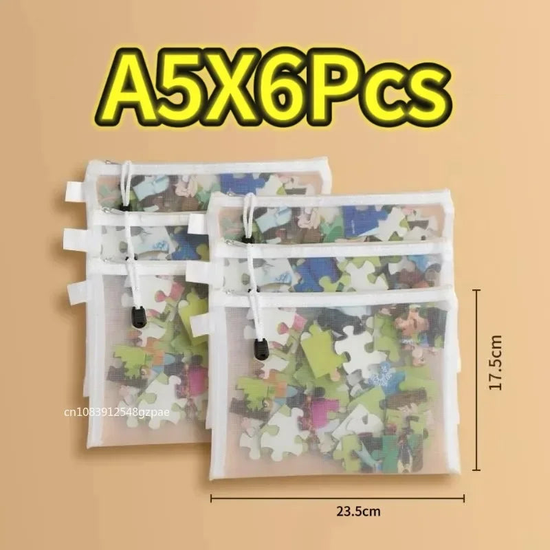 1/3/6PCS Storage Bag Mesh ZipperToy Building Block Puzzle Sub-package Children Particle Zipper Transparent Finishing Storage