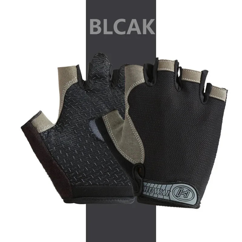 Outdoor Sports Gym Fitness Breathable Non Slip Men's and Women's Half Fingered Gloves Summer Fishing Bicycle Fingerless Gloves