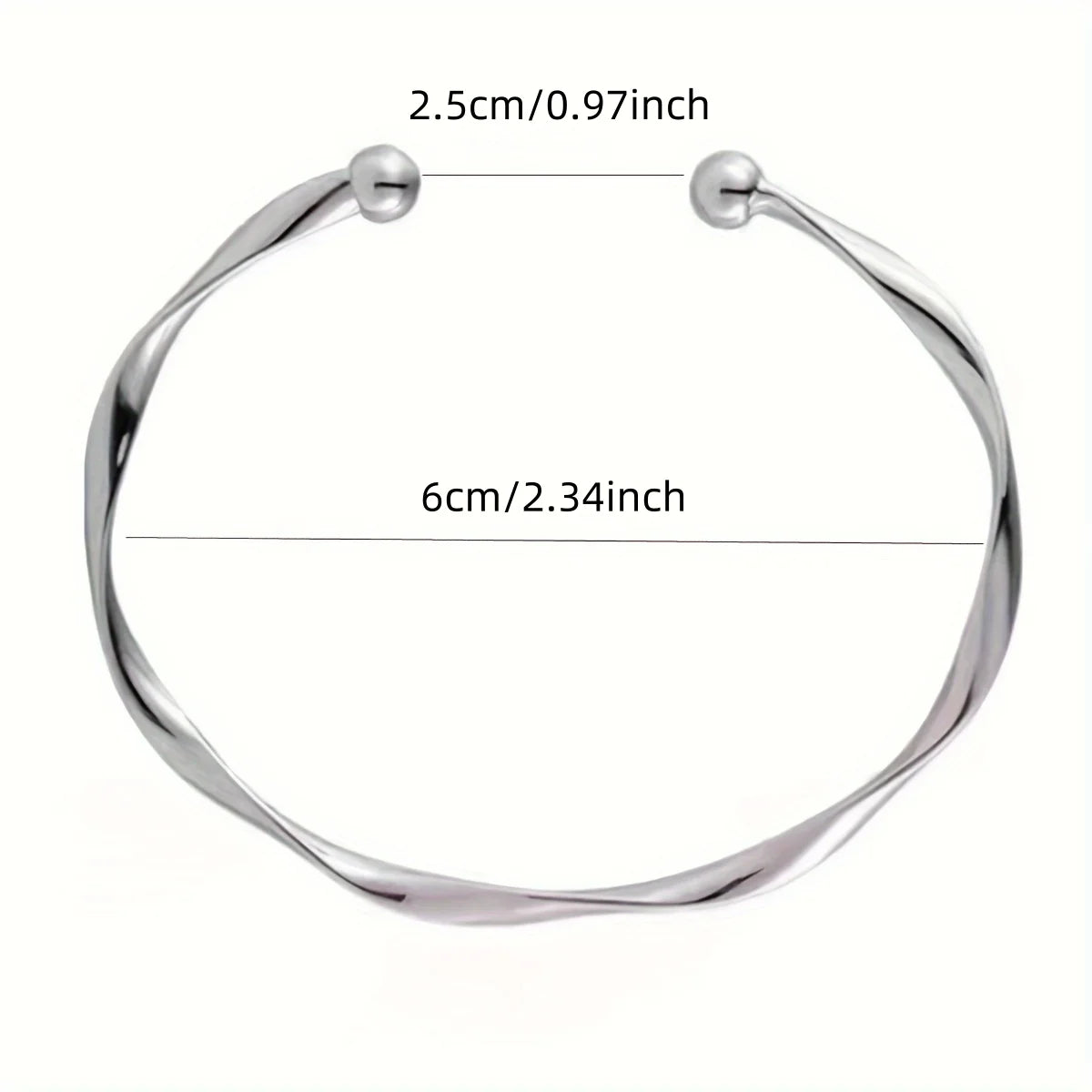 A Women's Bracelet with a Twisted Opening, Adjustable, Simple and Versatile, Suitable for Everyday Wear