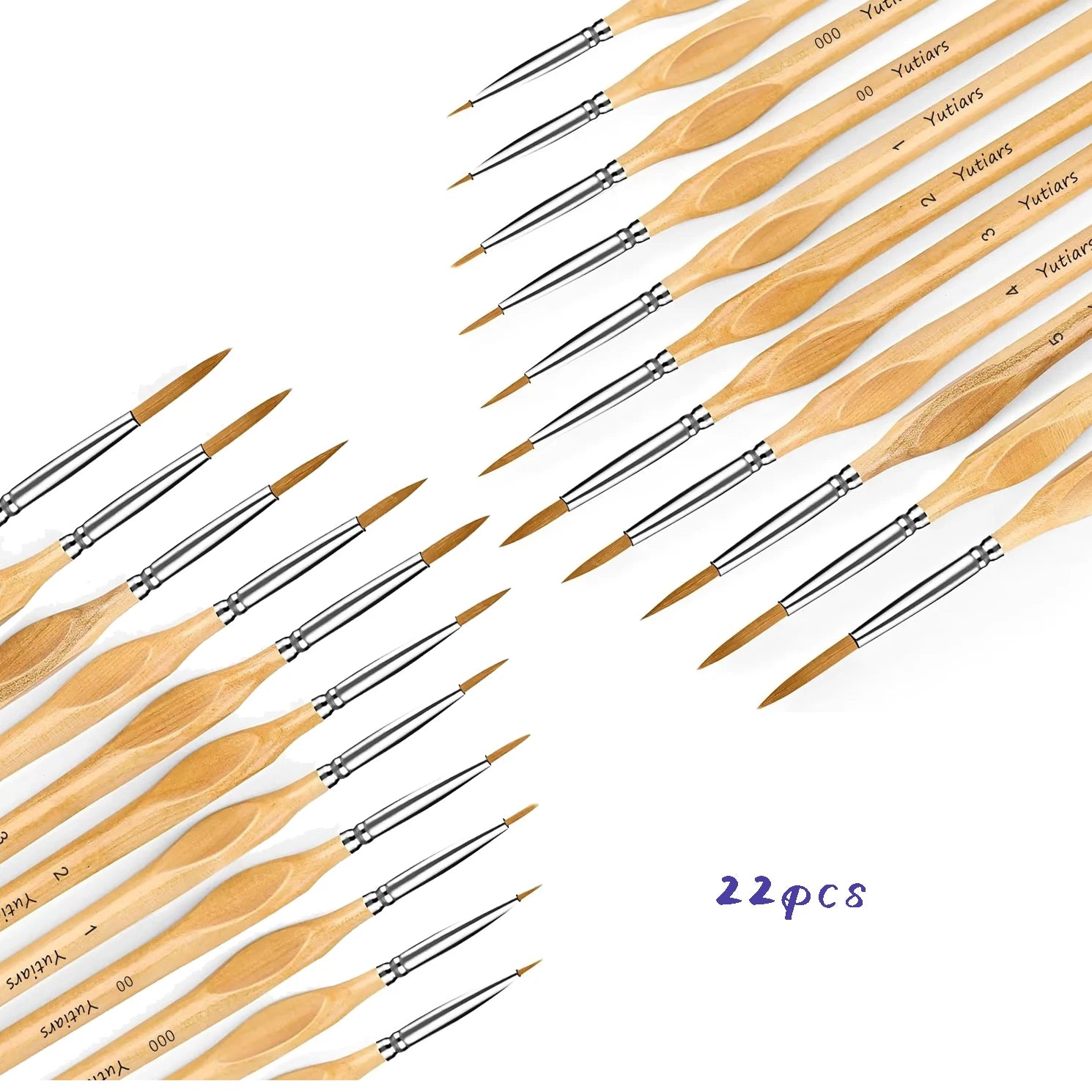 11/22pcs Micro Detail Paint Brush Set Triangular Grip Handles Miniature Art Brushes Small Fine Tip Paintbrushes
