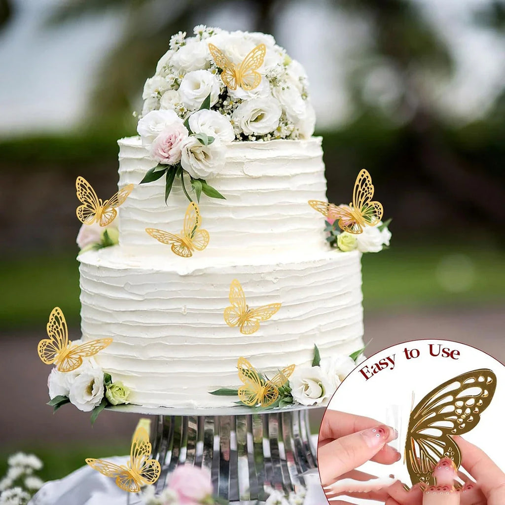 48pcs/4set 3D Butterfly Wall Decor 4 Styles 3 Sizes,Butterfly Decorations for Butterfly Birthday Party Cake Room Decoration 2026