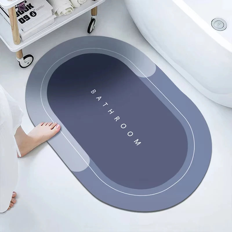 Bathroom Bath Mat Absorbent Anti-slip Diatom Ooze Bath Mats Quick Drying Bath Shower Rug Kitchen Entrance Door Mat Home Floormat