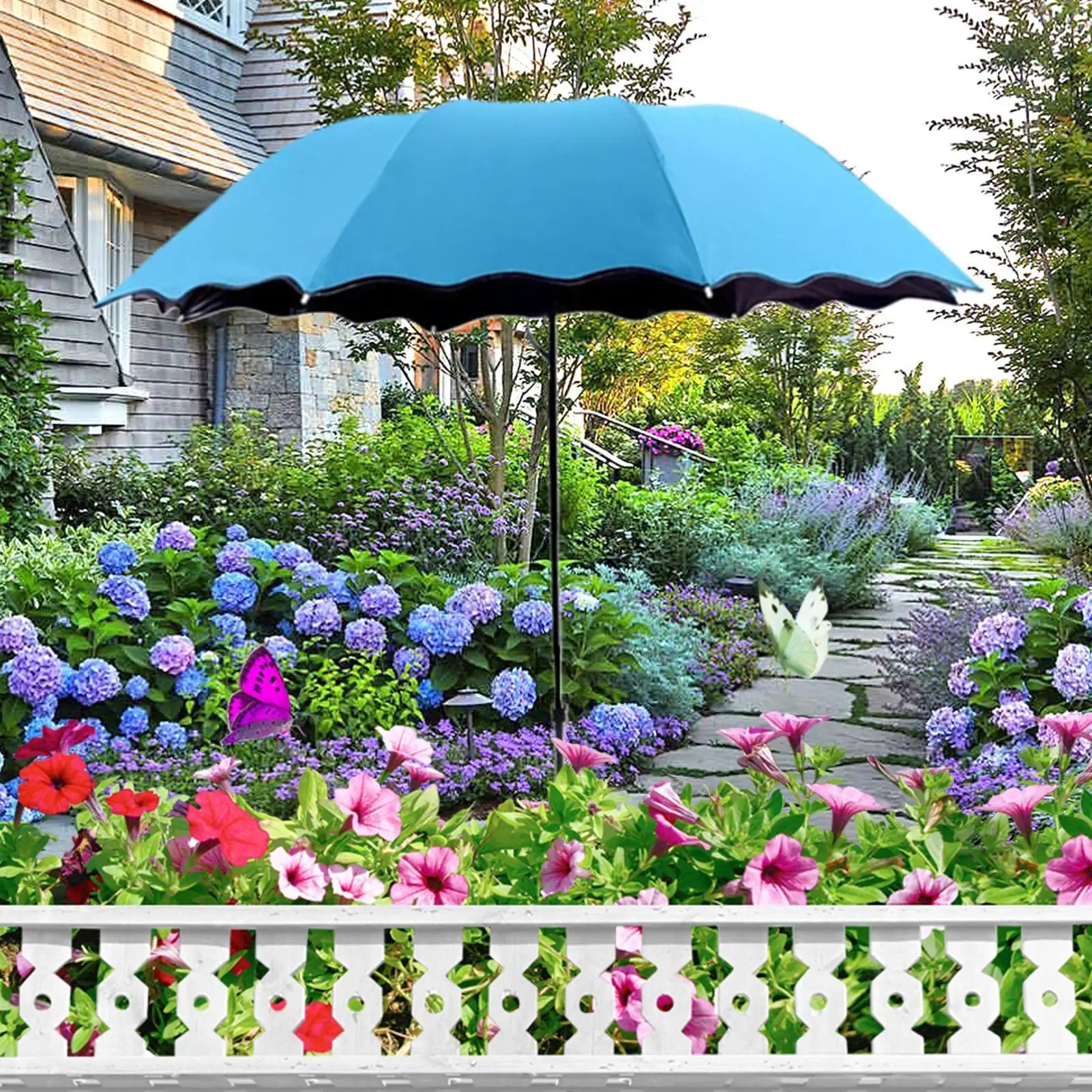 Umbrellas For Outdoor Plants Foldable UV Protection Parasol Garden Sun Shade Covers For Patio Balcony Outdoor Backyard Terrace