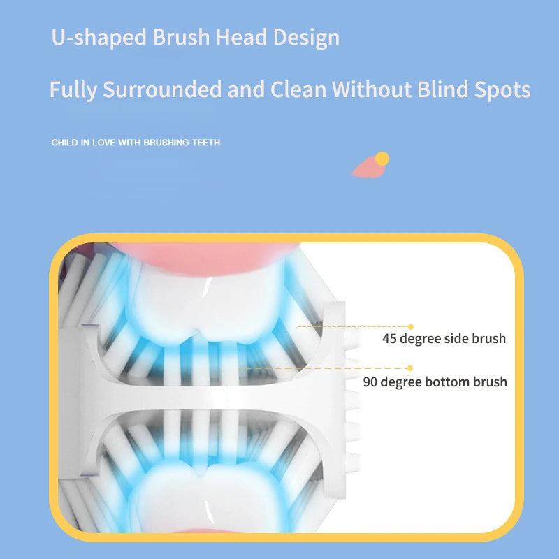 360° U-Shaped Electric Toothbrush – Rechargeable Sonic Auto Toothbrush for Adults & Kids