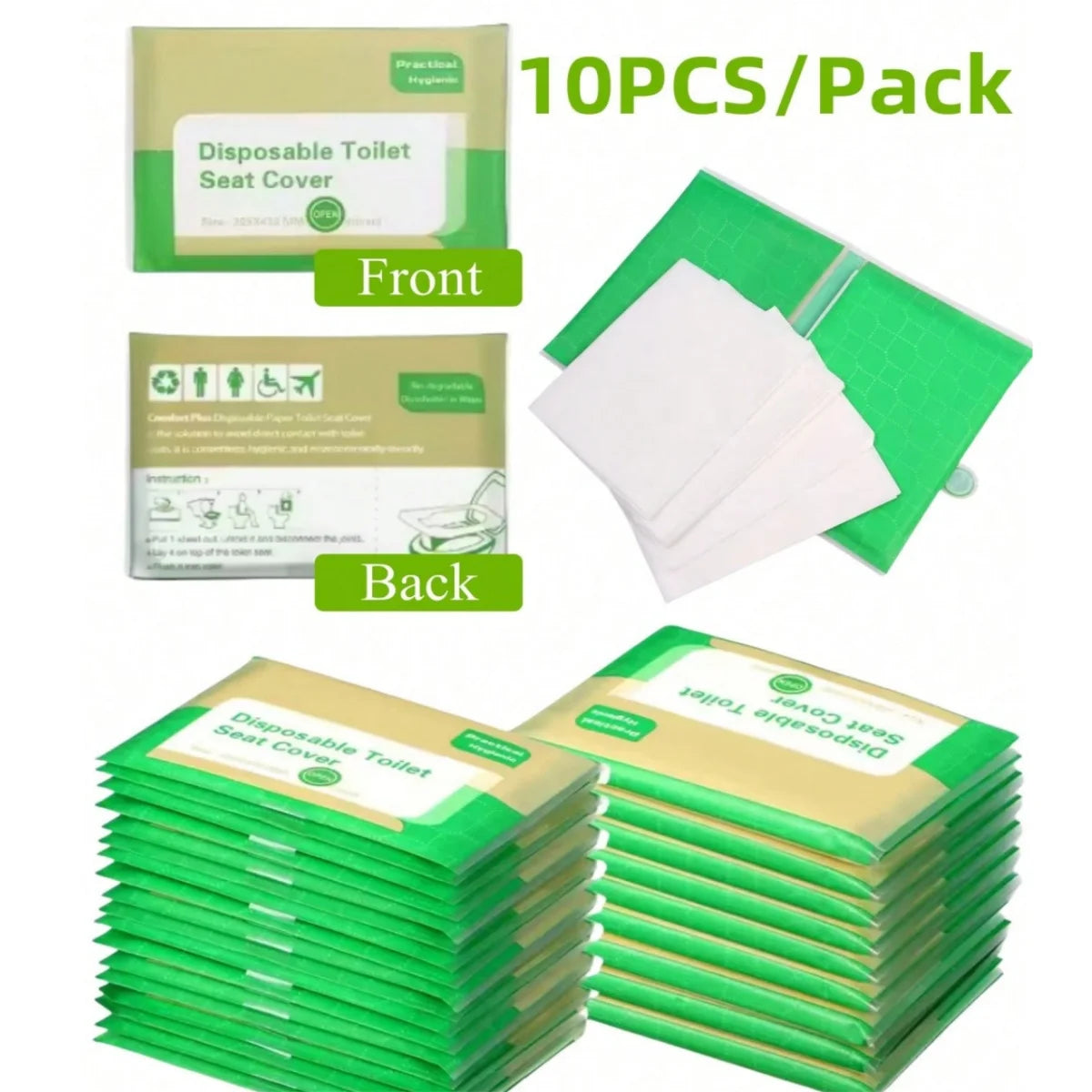 10-100PCS Large Universal Version Disposable Toilet Seat Cover Portable Essential Waterproof Toilet Seat Cushion for Travel