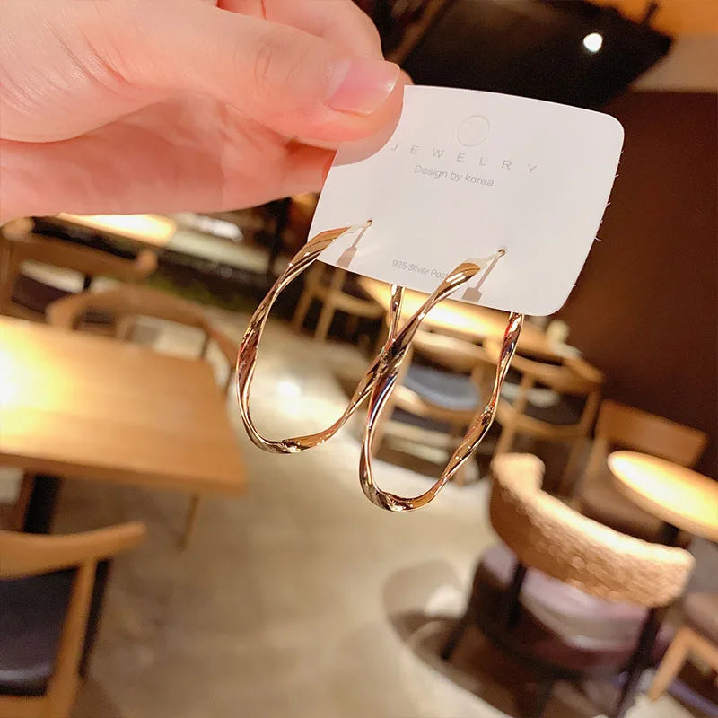 Big Hoop Earrings Ring Round Female Ear Rings Gold Color Large Circle Earring Huggies Personality Fashion Jewelry GiftsWholesale
