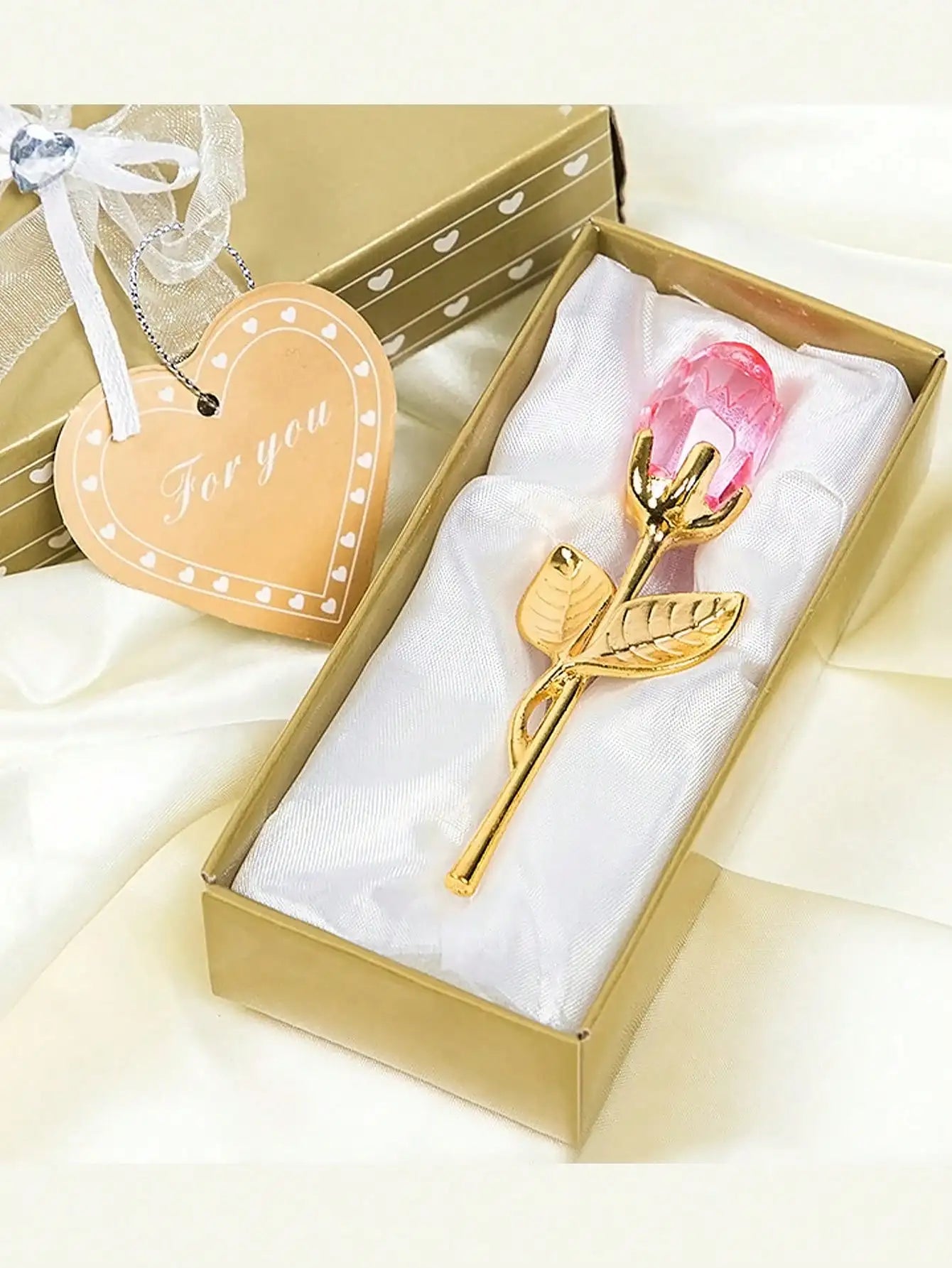 Glass Rose Mini Crystal Flower Artificial Flowers,Mini Crystal Gift Box Decoration Red Rose Flower Artificial Flowers Party Gift For Women, Glass Rose Mini Crystal Flower Artificial Flowers Wedding Party Gift Room Ornament Of