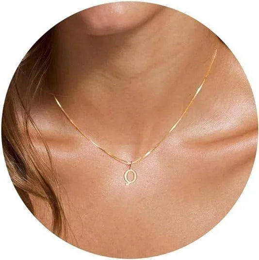 A-Z Initial Necklace 18K Gold Plated Necklace Cute Letter Stainless Steel Necklace for Women
