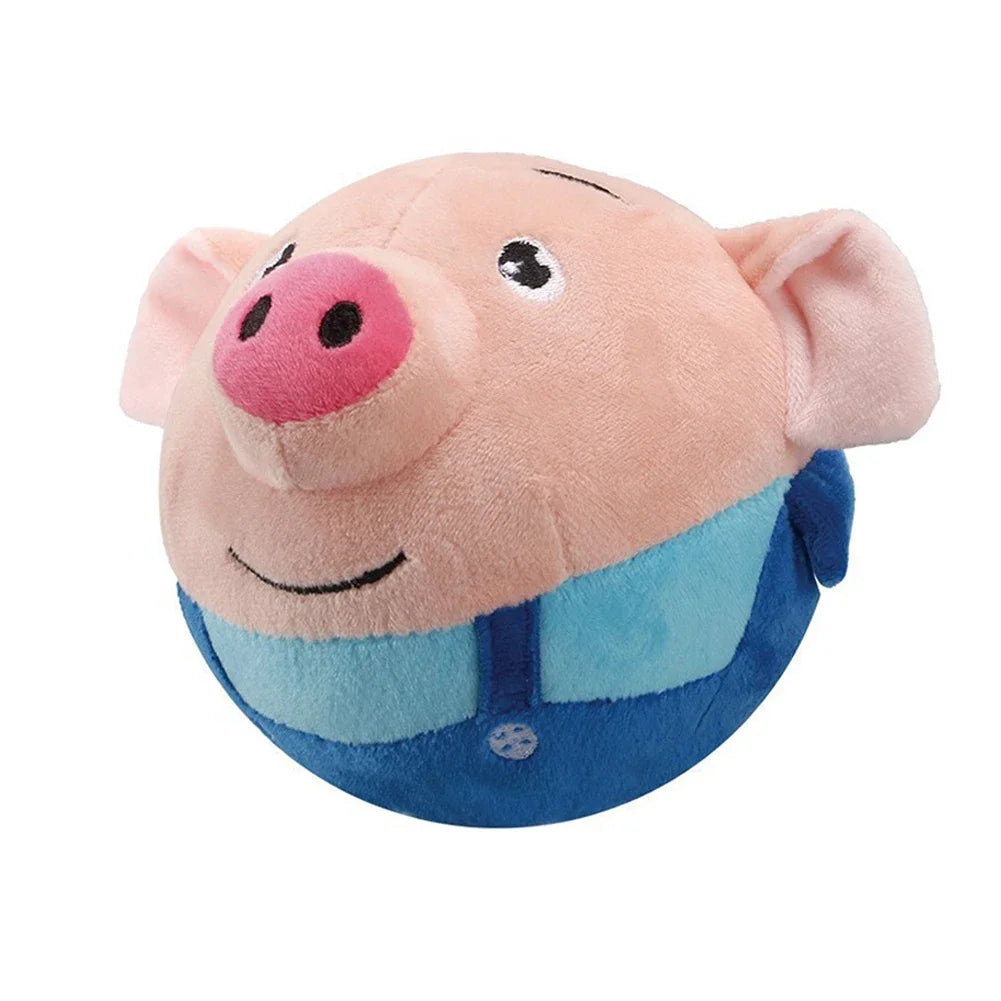 Music Vibration Bouncing Ball Bite Resistant Funny Interactive Squeaky Toys Talking Self-Moving for Small Medium Dogs