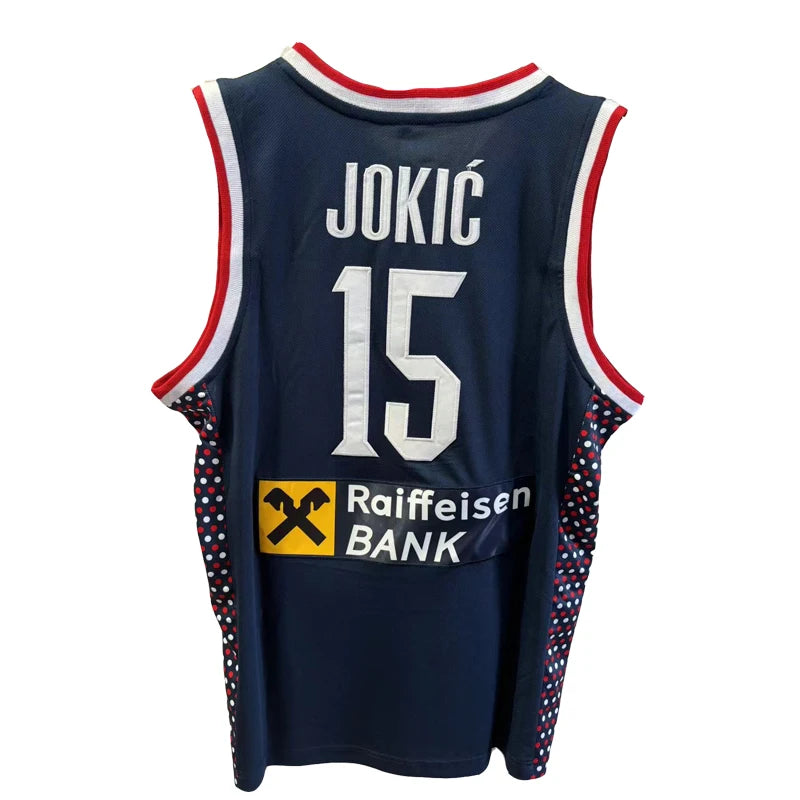 Basketball jerseys 2024 Srbija 15 Jokic jersey Sewing embroidery Cheap High Quality Outdoor sportswear navy blue White fashion