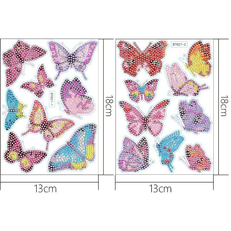 Diamond Painting Art Kit for Kids Boy Girl Easy to DIY Creative Butterfly Floral Diamond Art Sticker Craft by Numbers Embroidery