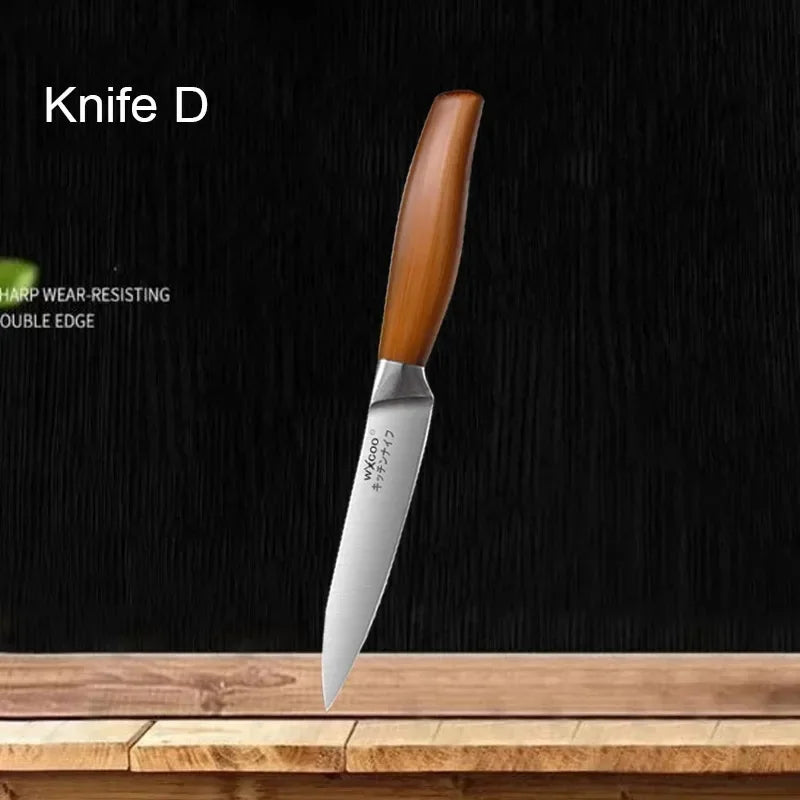 WXCOO Professional Knives Utility Japanese Chef's Knife Stainless Steel Fish Boning Fruit Slicing BBQ Cutter Kitchen Bag