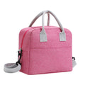 Portable Lunch Bag with Shoulder Strap Handle Cooler Bag Canvas Thermal Food Container for Work Student Picnic Insulated Box