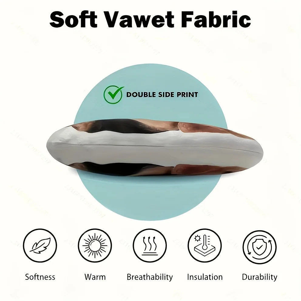 Customized photo pillow with personalized plush filling, soft short plush and polypropylene filling, hand washed special