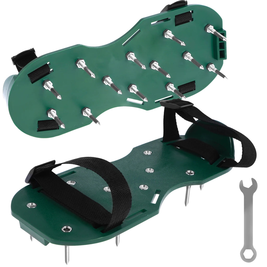 Lawn Aerator Shoes Manual Lawn Aerator with Spike Adjustable Spiked Aerating Sandals Reusable Plastic Lawn Aerator Sandals Lawn