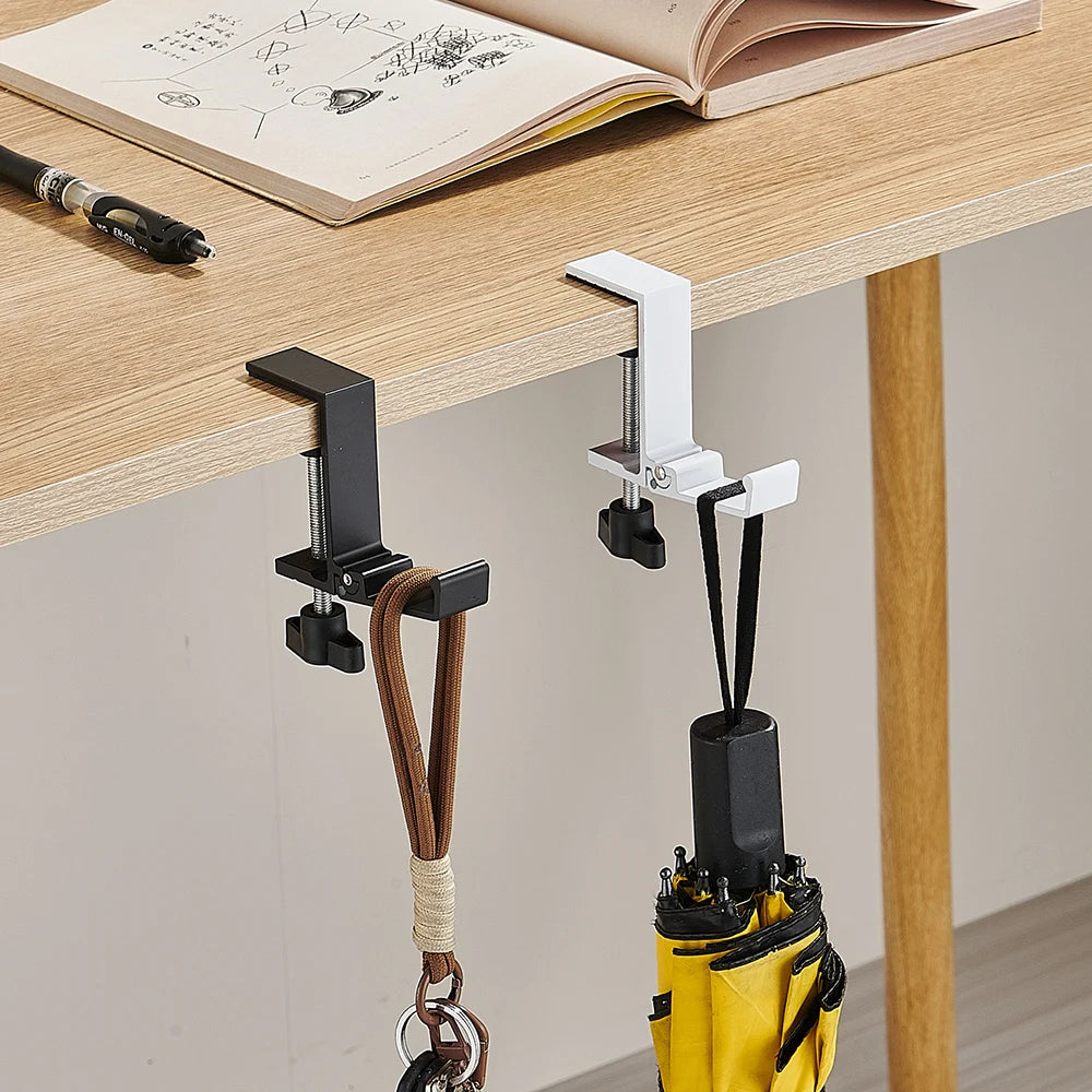 Collapsible Adjustable Desk Edge Hook Gaming Headset Desk Hanger Student Backpack Storage Hanging Hook Punch-free Home Organizer
