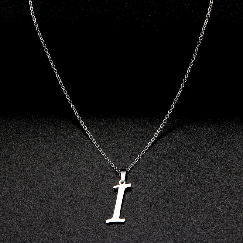 316L Stainless Steel Necklace A To Z 26 Letters Initial Minimalist Necklaces For Women Big Alphabet Pendant Gifts Jewelry gift
