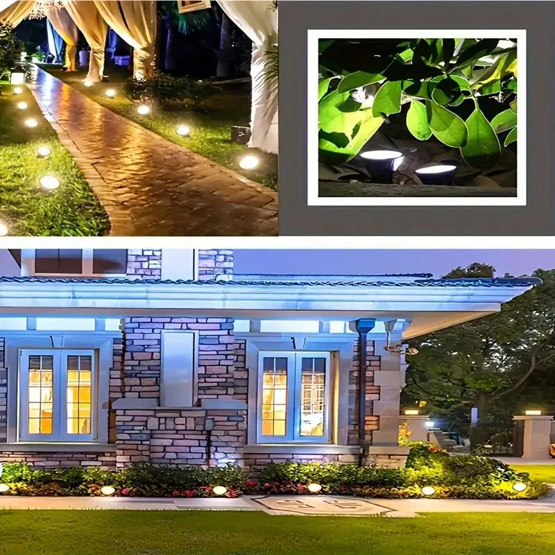 1 Set (Contains 10 Pieces) New Solar Lawn Lights, Led Solar Spotlights, Garden Lights, Set Includes Ten Outdoor Lights, Suitable for Courtyard, Walkway, Terrace, Car Track Decoration, Solar Lawn Lights Set