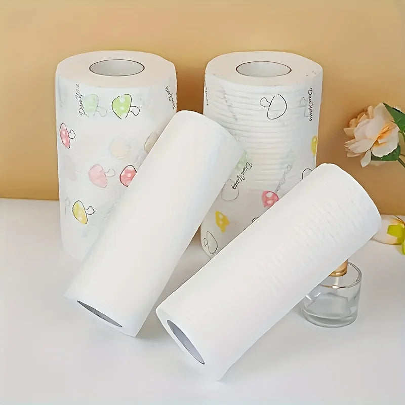 1 Roll (400 Sheets), Lazy Cloth, Disposable Kitchen Tissue, Washable Dry and Wet Dual-Use Towel, Dishcloth, Non Stick Oil Cloth