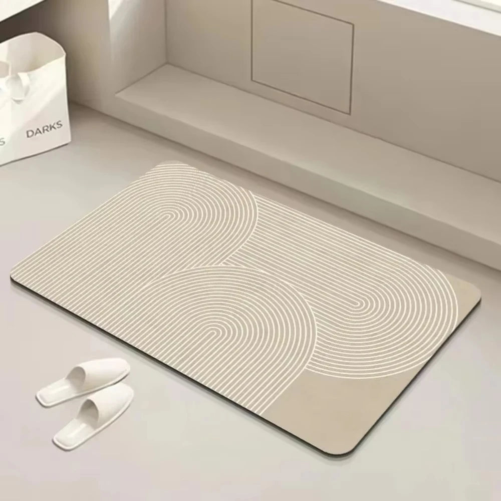 Bath Mat Diatomite Mat with Rubber Padding Soft Super Absorbent Bathroom Rug Foot Mat for Hallway Shower Toilet Mats