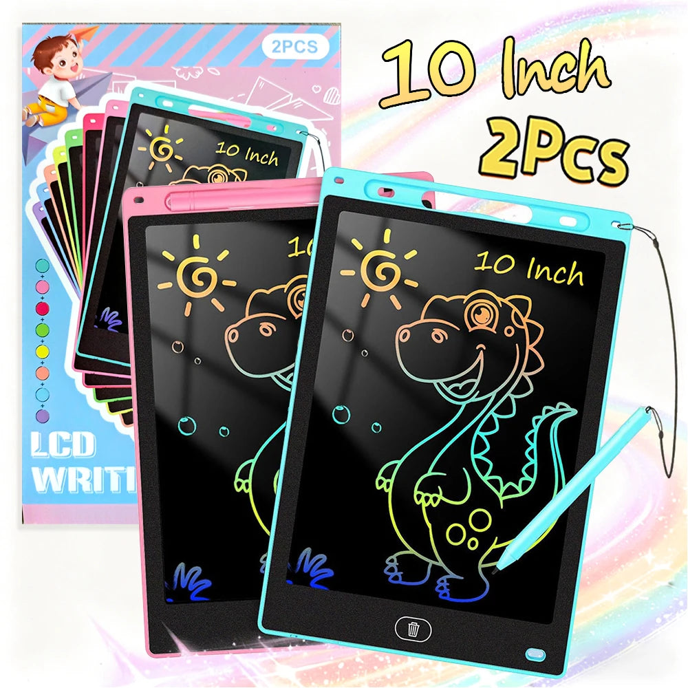 2 pieces 10 Inch LCD Drawing tablet Writing Board Kids Doodle Painting Handwriting Pads Toys for 3 4 5 6 7 8 Years Girls Boys