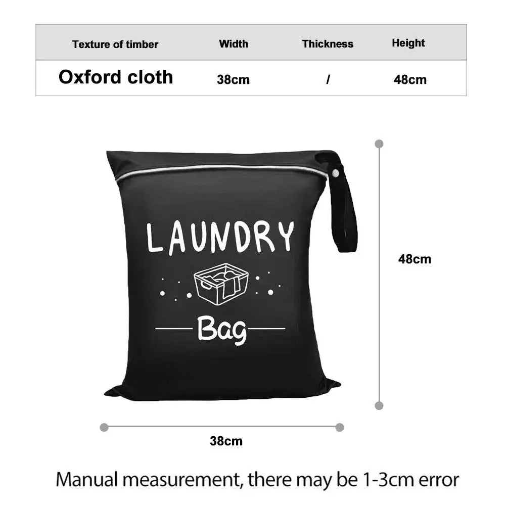 Waterproof Travel Laundry Bag Wet Dry Organizer Pouch with Zipper Hanging Strap Portable Storage Bag
