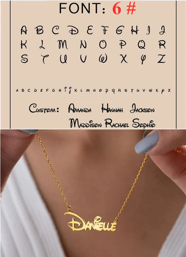Custom Name Necklace Personalized Golden Choker Stainless Steel Necklaces For Women Man Customized Jewelry Couple Gift