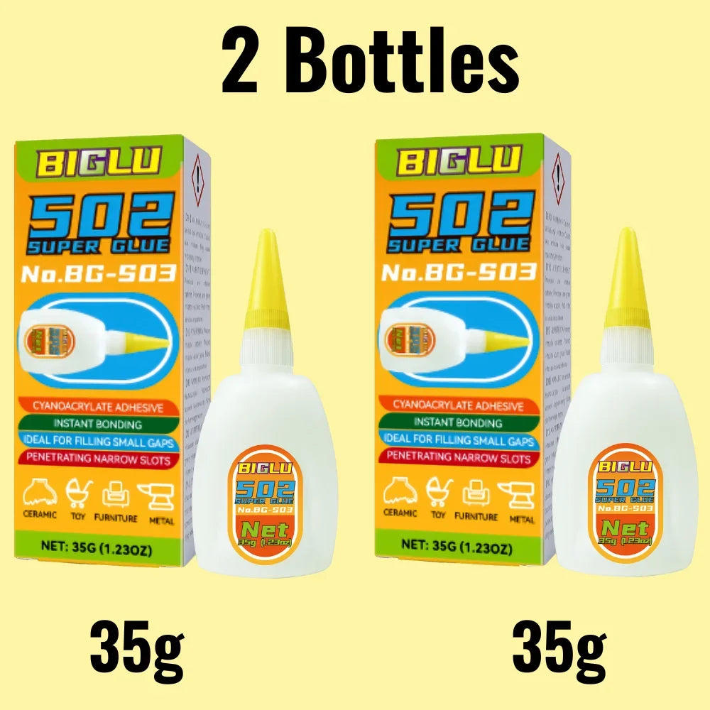 1-3pcs BIGLU 502 Super Glue Instant Quick-drying Cyanoacrylate Adhesive Leather Rubber Wood Metal Strong Bond Liquid Glue Tool