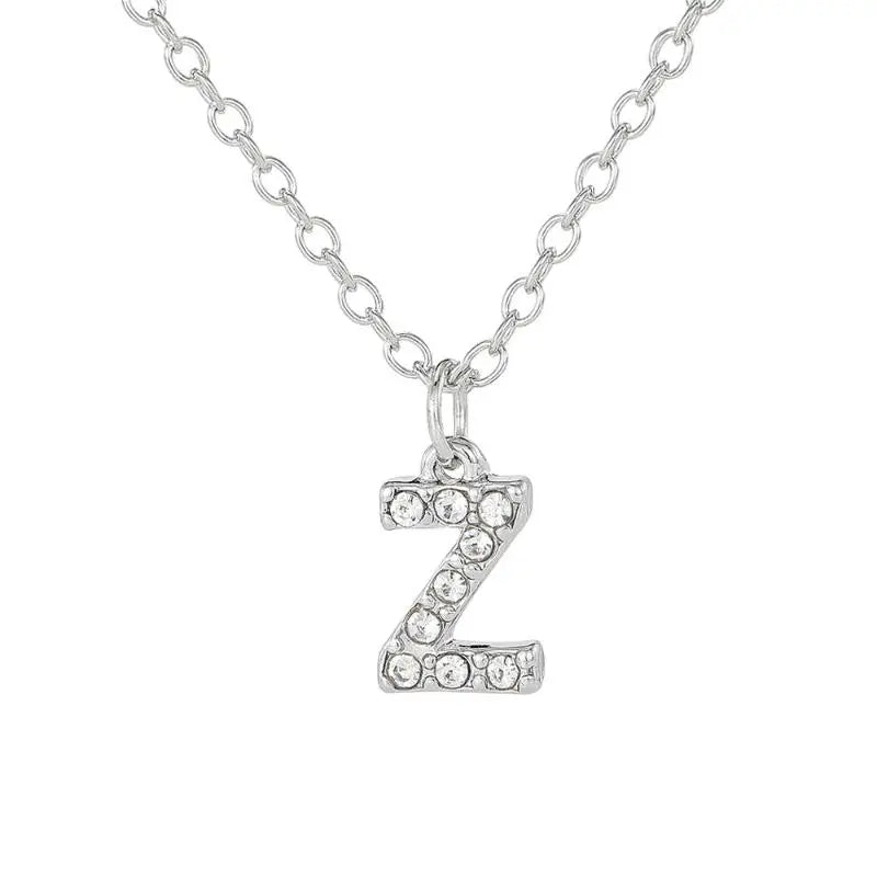 Fashion Shining A-Z Letter Pendant Charm Necklace 26 Initial Alphabet Name Clavicle Chain Party Jewelry Gift