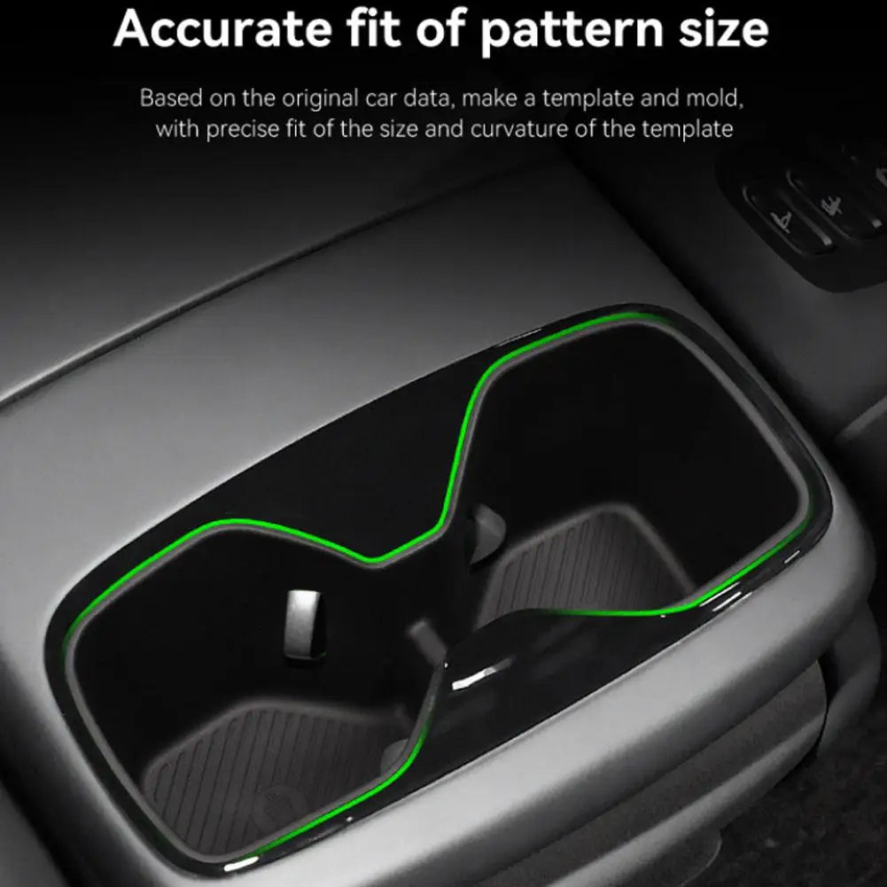 TPE Armrest Storage Box Organizer for Kia EV9 2024-2025 Rear Cup Holder Tray Black Car Interior Accessories