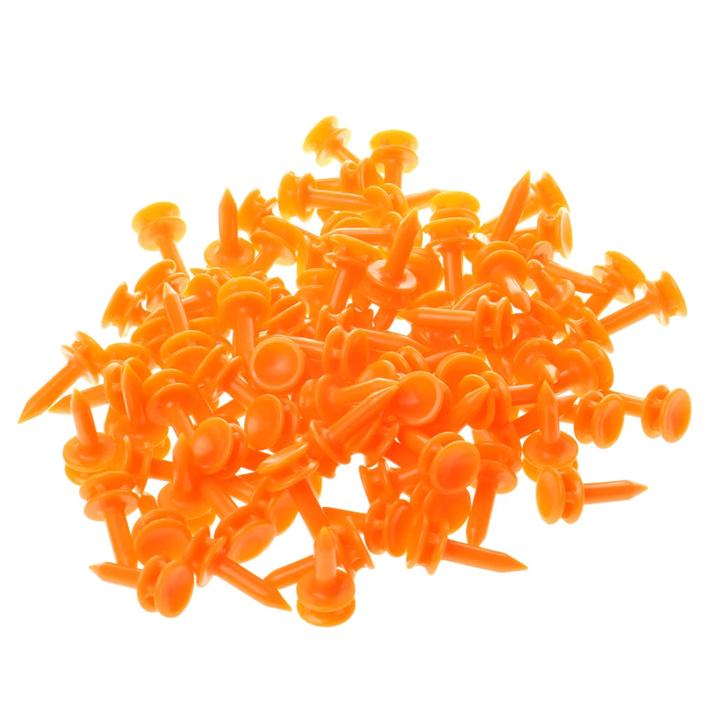 100 Pcs/Pack Professional Golf Tees 25mm 0.98'  Castle Orange Golfer Accessory Plastic golf tees perfect for Teeing the ball