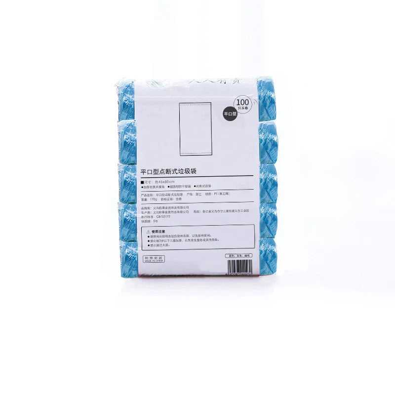 5 Rolls 1 Pack 100Pcs Household Disposable Trash Pouch Kitchen Storage Garbage Bags Cleaning Waste Bag Plastic Bag