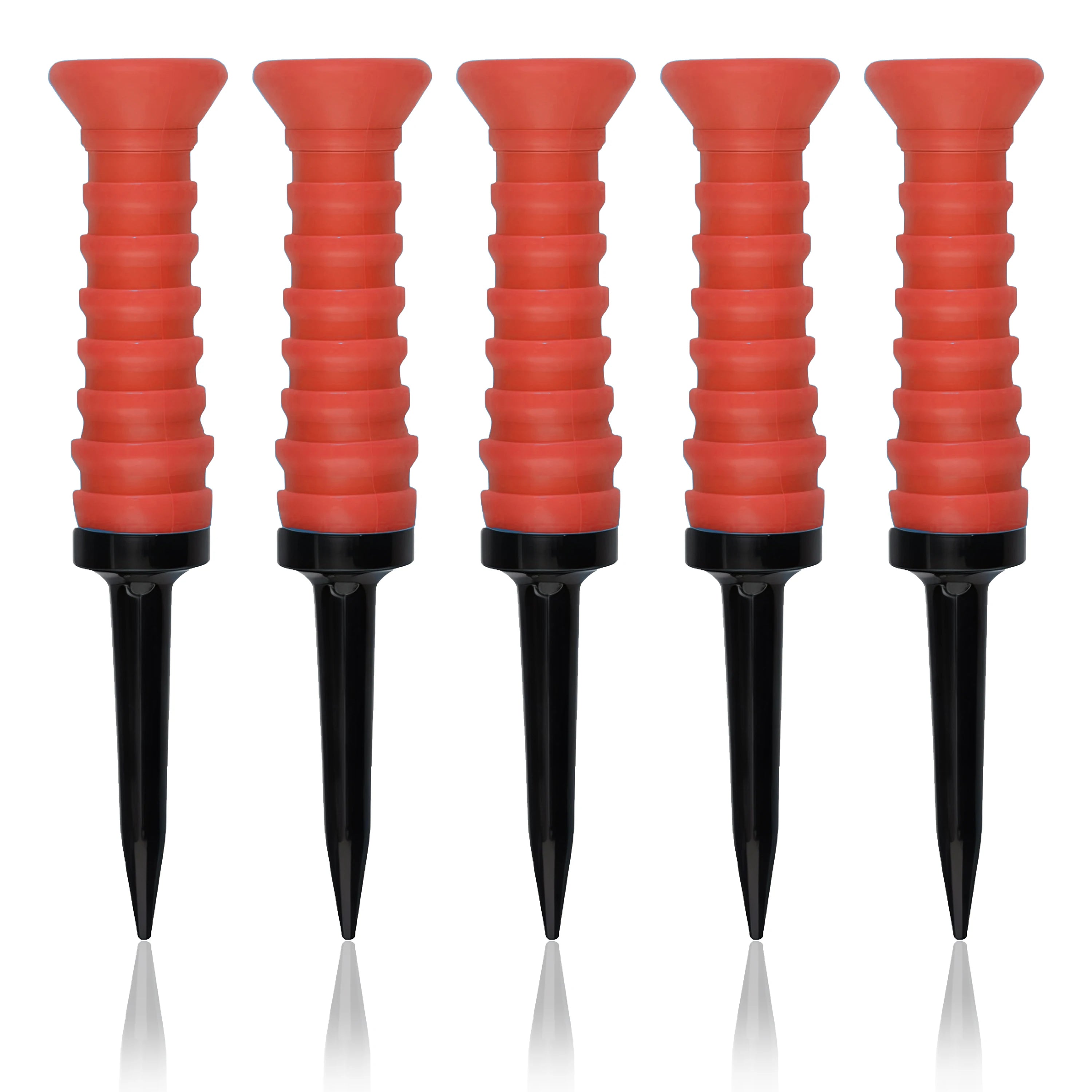 5pcs 360° Flexible Rubber Golf Tees, 3.27in/83mm, Durable, Low Friction, Vibrant Multicolor - Ideal for Everyday Golfers