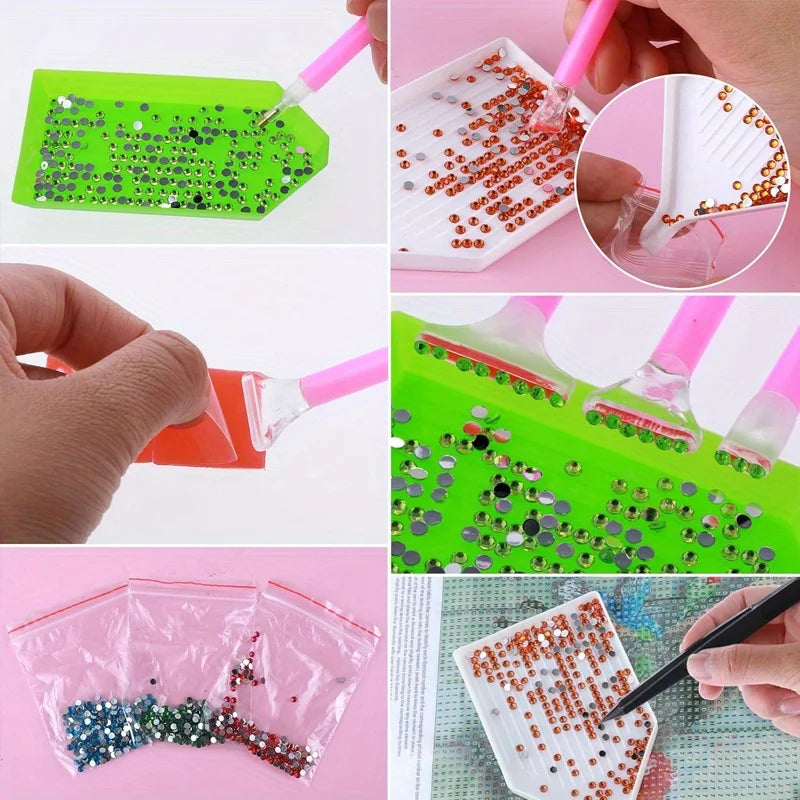 Diamond painting kit (29 pieces) DIY 5D diamond painting accessory combination kit, including diamond stitching pen, tweezers