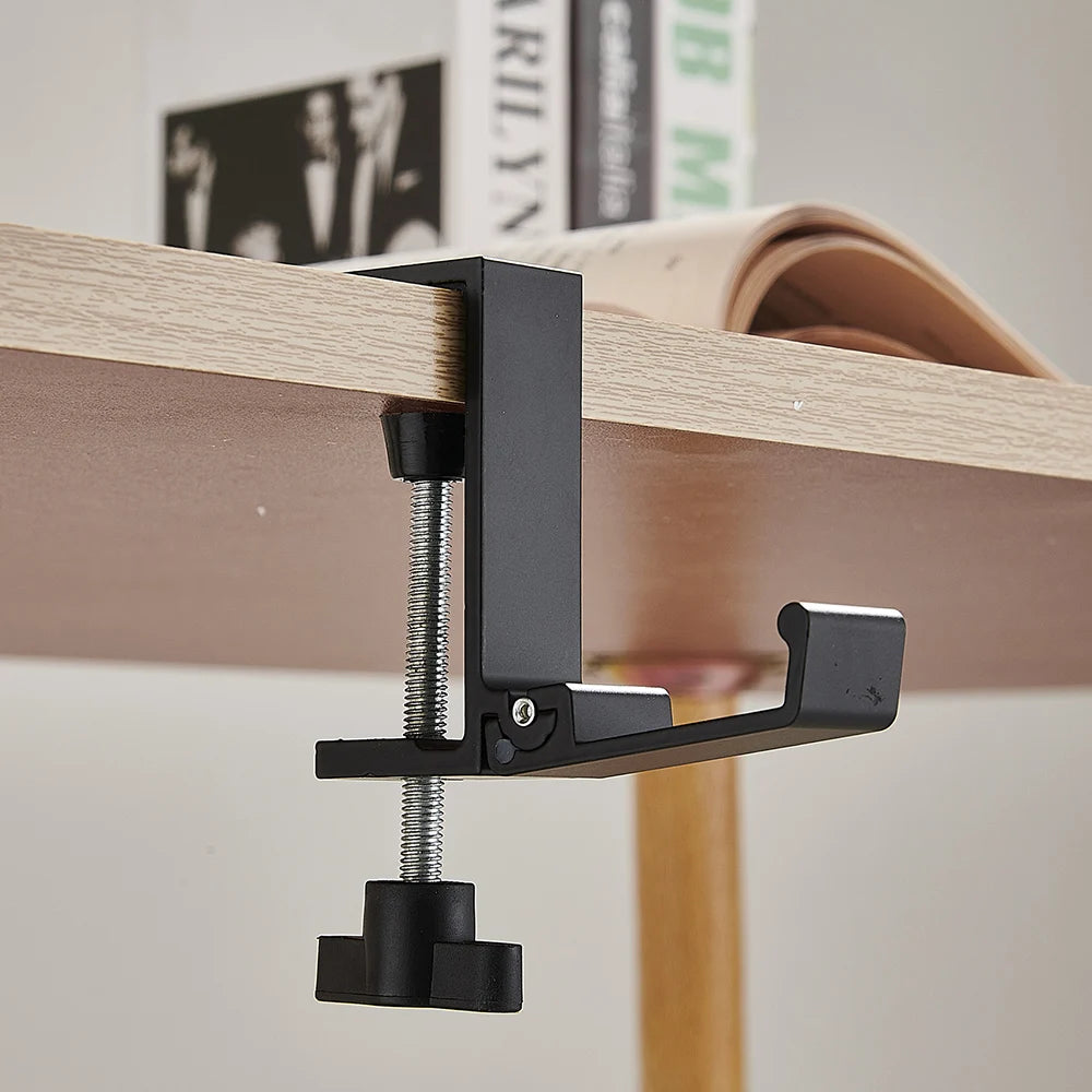 Collapsible Adjustable Desk Edge Hook Gaming Headset Desk Hanger Student Backpack Storage Hanging Hook Punch-free Home Organizer