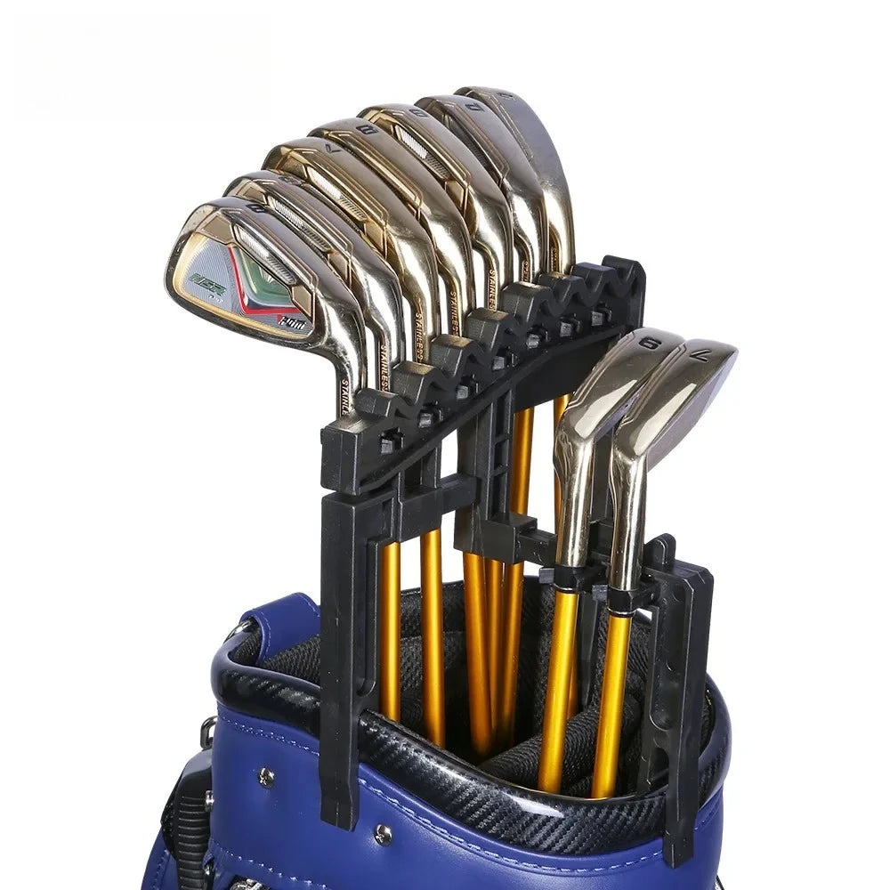 Golf Clubs Fixture Accommodate 9 Iron Holder Reduce Pole Head Collisions Adjustable Width Training Aids ZJ018