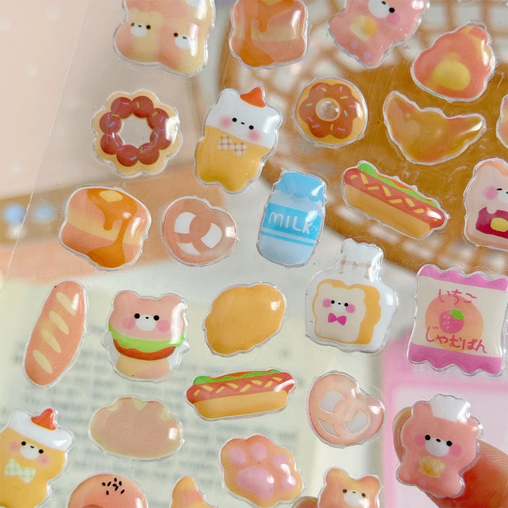 1pc Cartoon-Themed 3D Embossed Diamond Stickers, PVC Craft Decals for Scrapbooking & Stationery Decoration - Perfect for DIY Pro