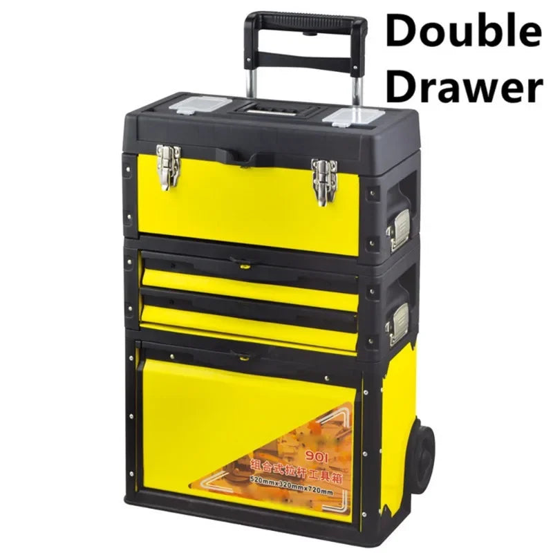 Tool Box Storage Professional Big Metal Removable Three-layers Alloy Tool Box Workshop Storage Hardware Electrician Product