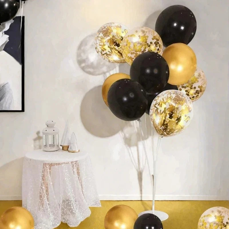 30Pcs 12 Inch White And Golden Balloons Pearl White Balloons Golden Confetti Balloons For Birthday Weddings Anniversary Party