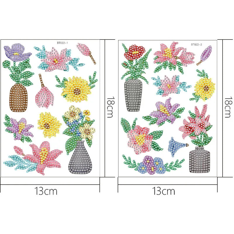 Diamond Painting Art Kit for Kids Boy Girl Easy to DIY Creative Butterfly Floral Diamond Art Sticker Craft by Numbers Embroidery